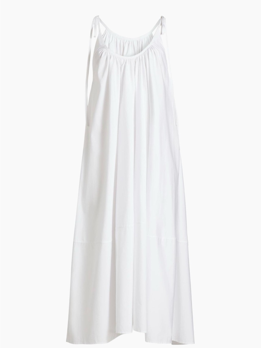 C O White Sleeveless Maxi Dress with Tie Straps. Size M. NWT